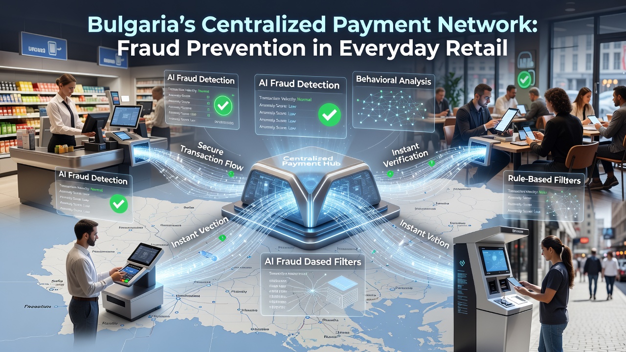 Real-time monitoring dashboard showing fraud detection alerts in Bulgarian retail payments